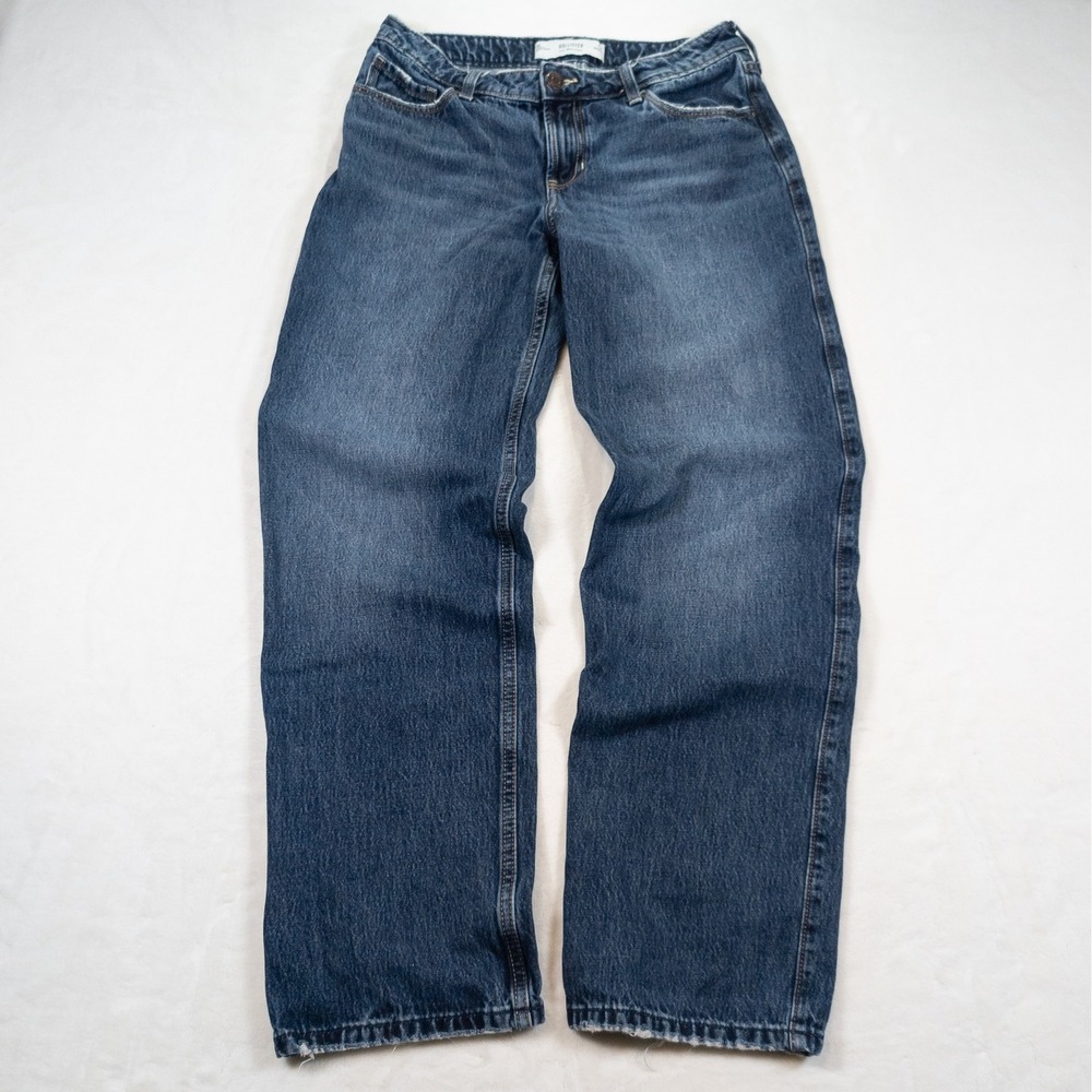 Hollister Loose Jeans Women 4 Blue Low Rise Distress Baggy Y2K Skater Streetwear